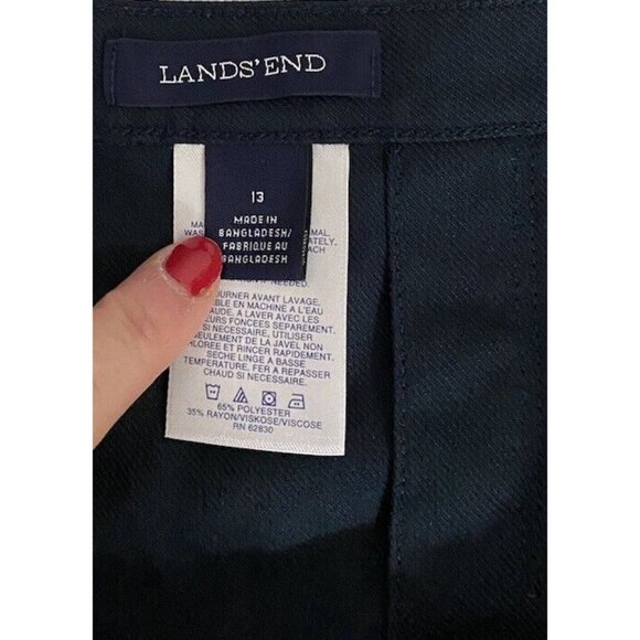 Lands End Skirt Adult  Pleated Tab Pocket Work Uniform Bottom Womens Sz: 13 Blue - Picture 4 of 10